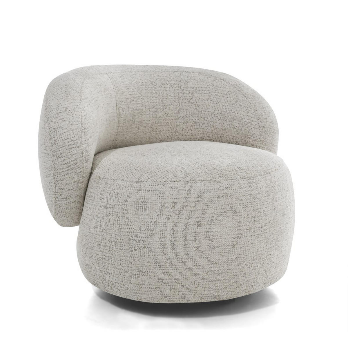 SESSEL Mao, Drehsessel mit runder Form, Beige, Chenille-Stoff - Beige, Textil (99/82/91cm) - Beautysofa