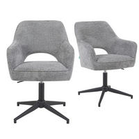 BÜROSTUHL Mika-Bryn 2er-Set - Dunkelgrau/Schwarz, Textil/Metall (60/84/65cm) - DUBI Möbel