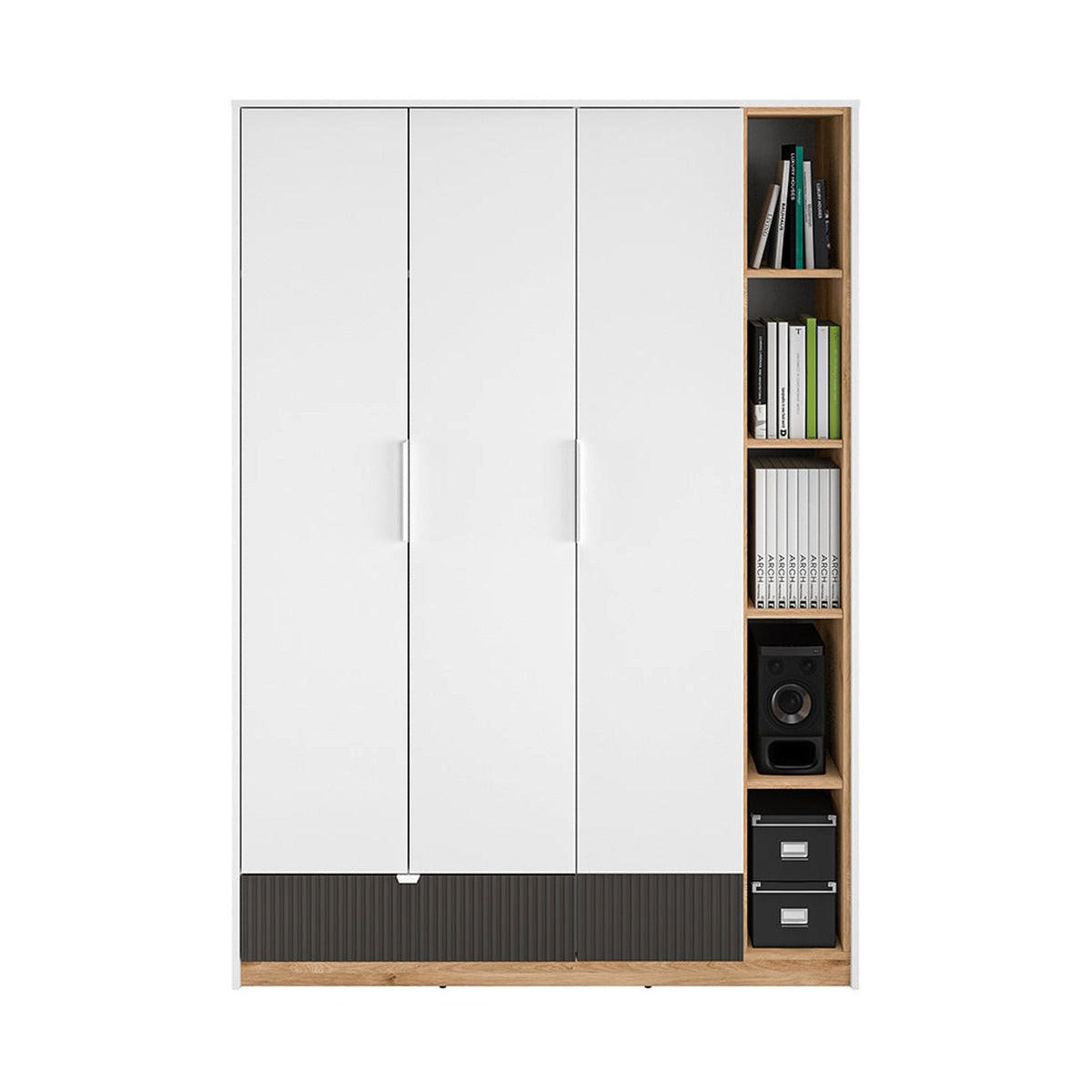KLEIDERSCHRANK – 138 cm – Torino – Weiß – KL-013 - Weiß, Holzwerkstoff (138/196/53cm) - hi-markt