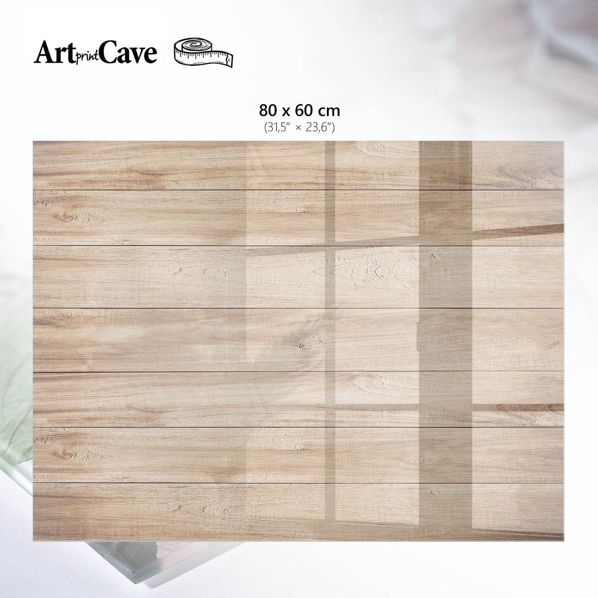GLASPLATTE 80x60 cm – Holzmuster - Rot, Glas (0.4/80/60cm) - ArtPrintCave