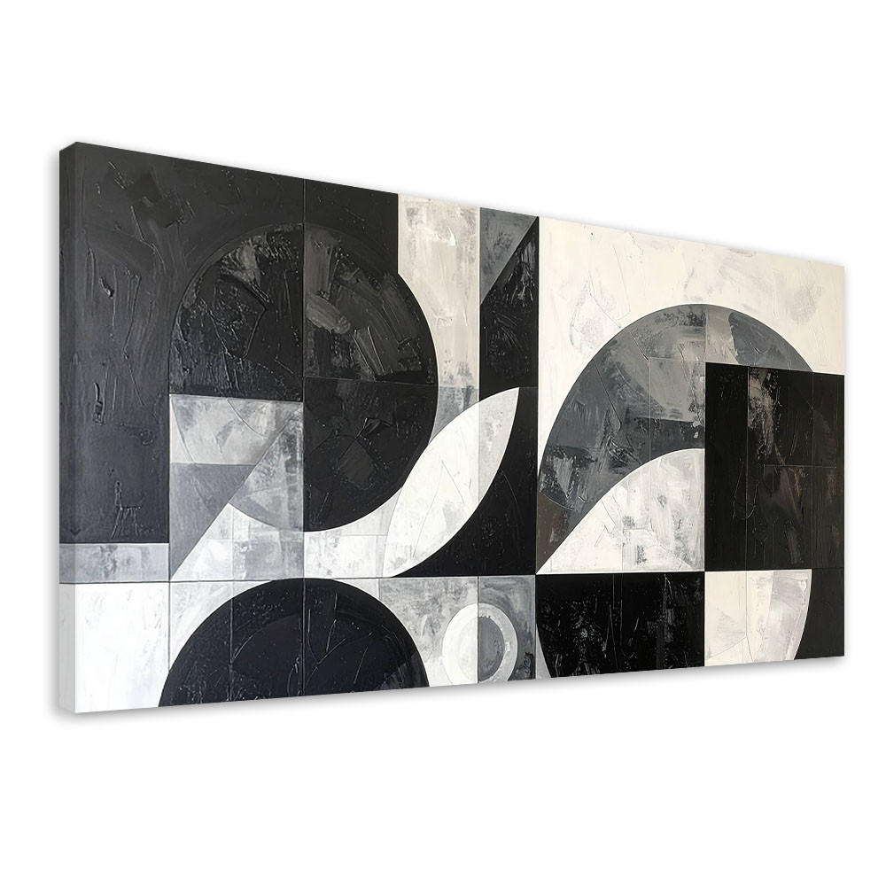 LEINWANDBILD 3D und geometrisch 120x60cm - Schwarz, Textil (120/60cm) - Feeby