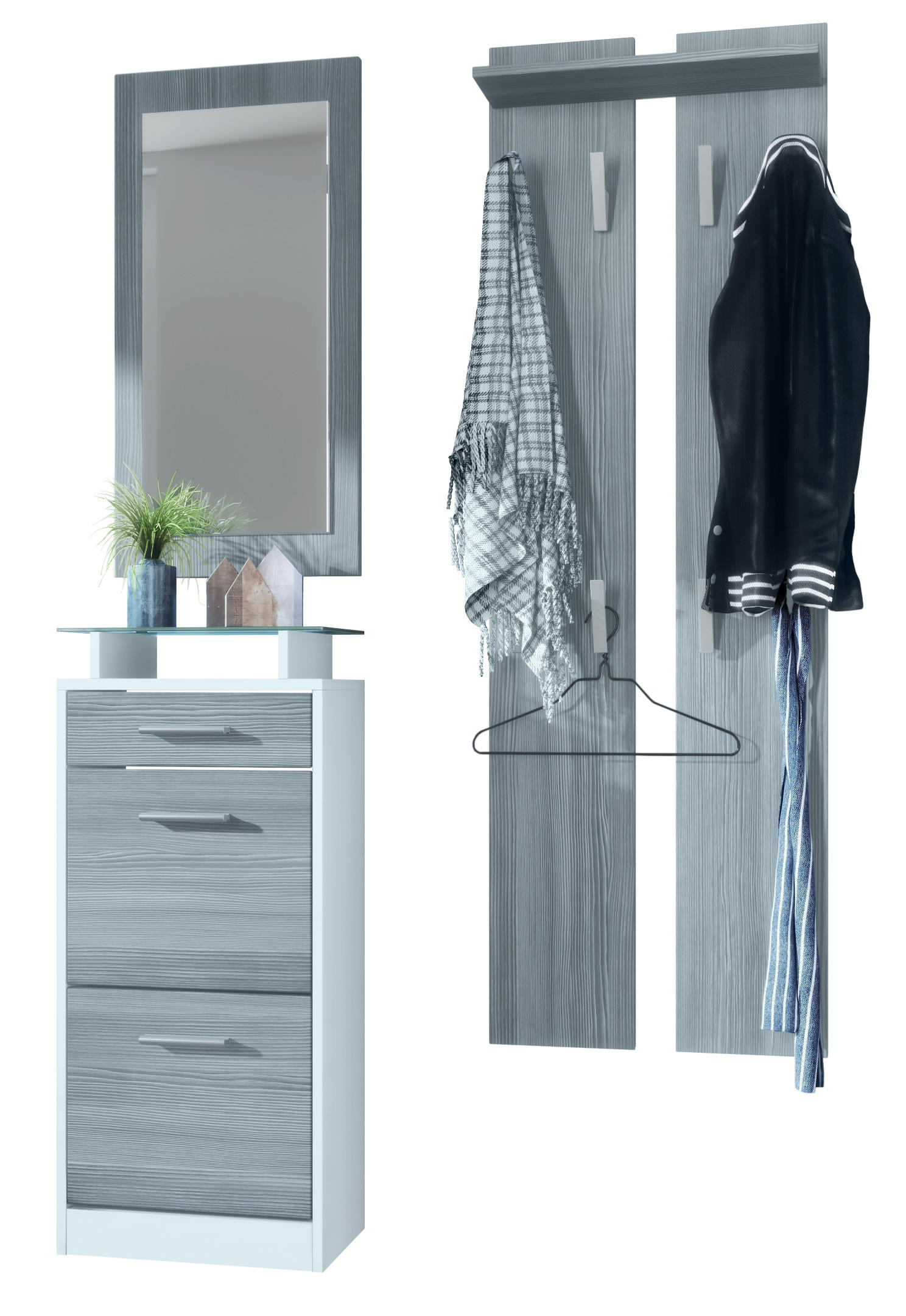 GARDEROBE Loret Front in Avola-Anthrazit - Anthrazit, Holzwerkstoff (140/200/23cm) - Vladon