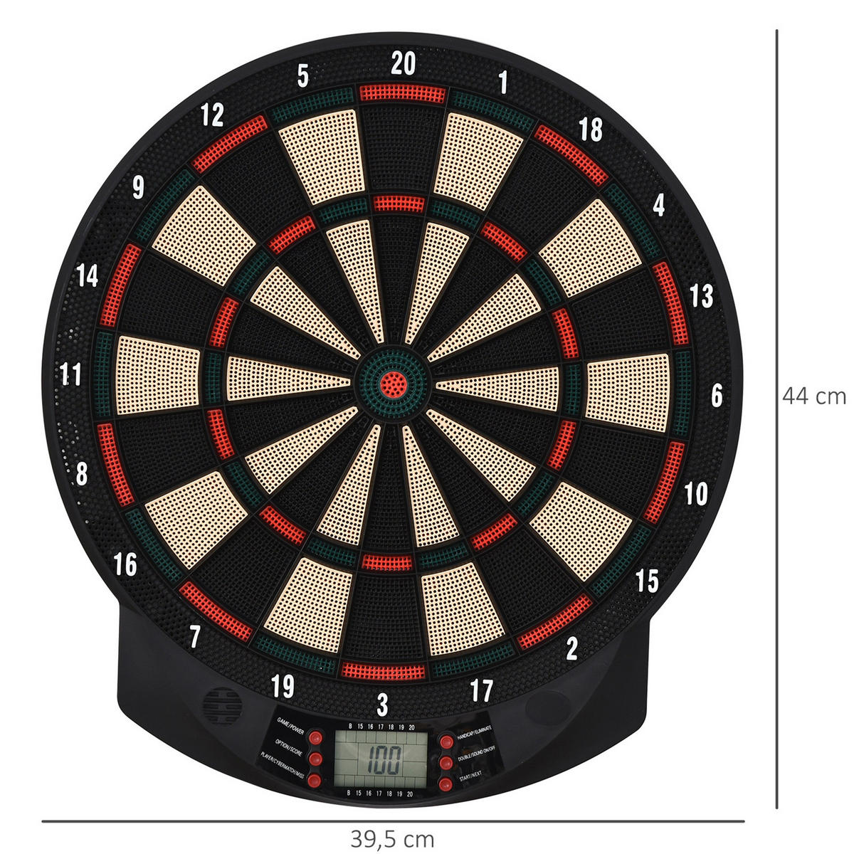 ELEKTRONISCHE Dartscheibe - Schwarz, Kunststoff (39.5/2.2/44cm) - HOMCOM