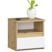 NACHTSCHRANK CL1, Artisan-Weiß, 40x35x40 cm - Eiche Artisan/Weiß, Holz (40/40/35cm) - Milordbikes