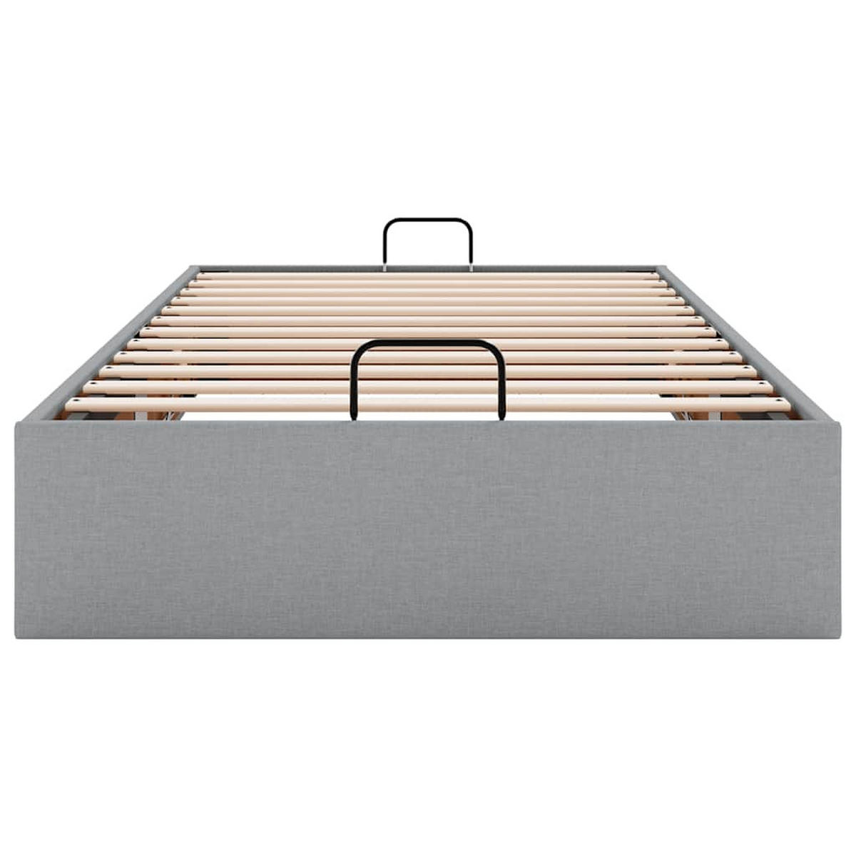 OTTOMAN-BETT Ohne Matratze Hellgrau 100/200 Cm Stoff - Grau, Holzwerkstoff (100/200cm) - vidaXL