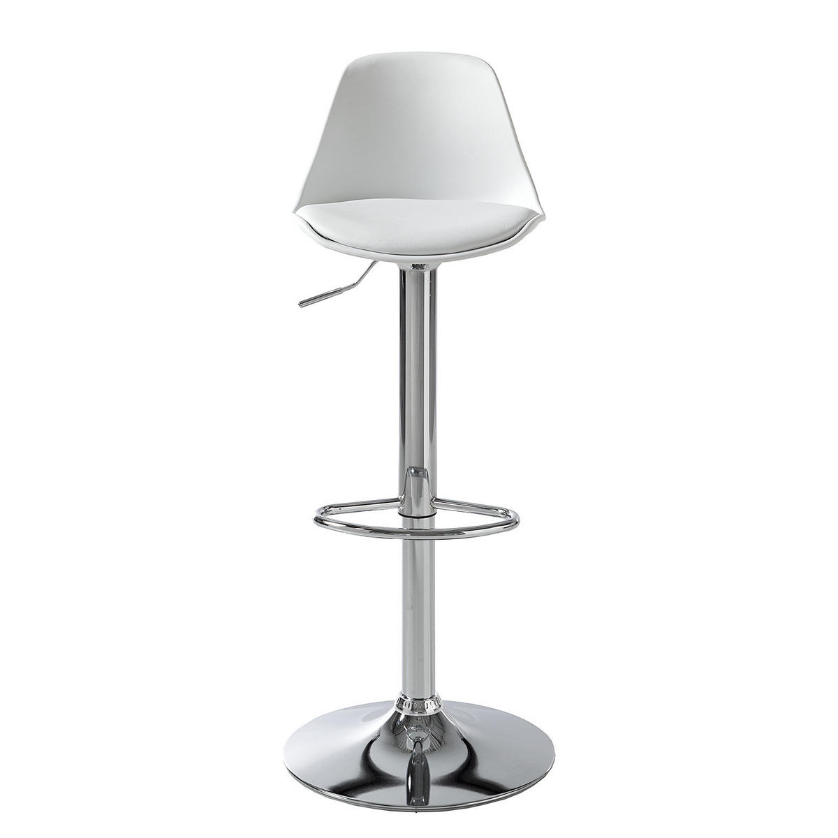 BARSTUHL - 2er-Set - Kunststoff / Edelstahl - Weiß, Kunststoff/Metall (39/83/40cm) - home24