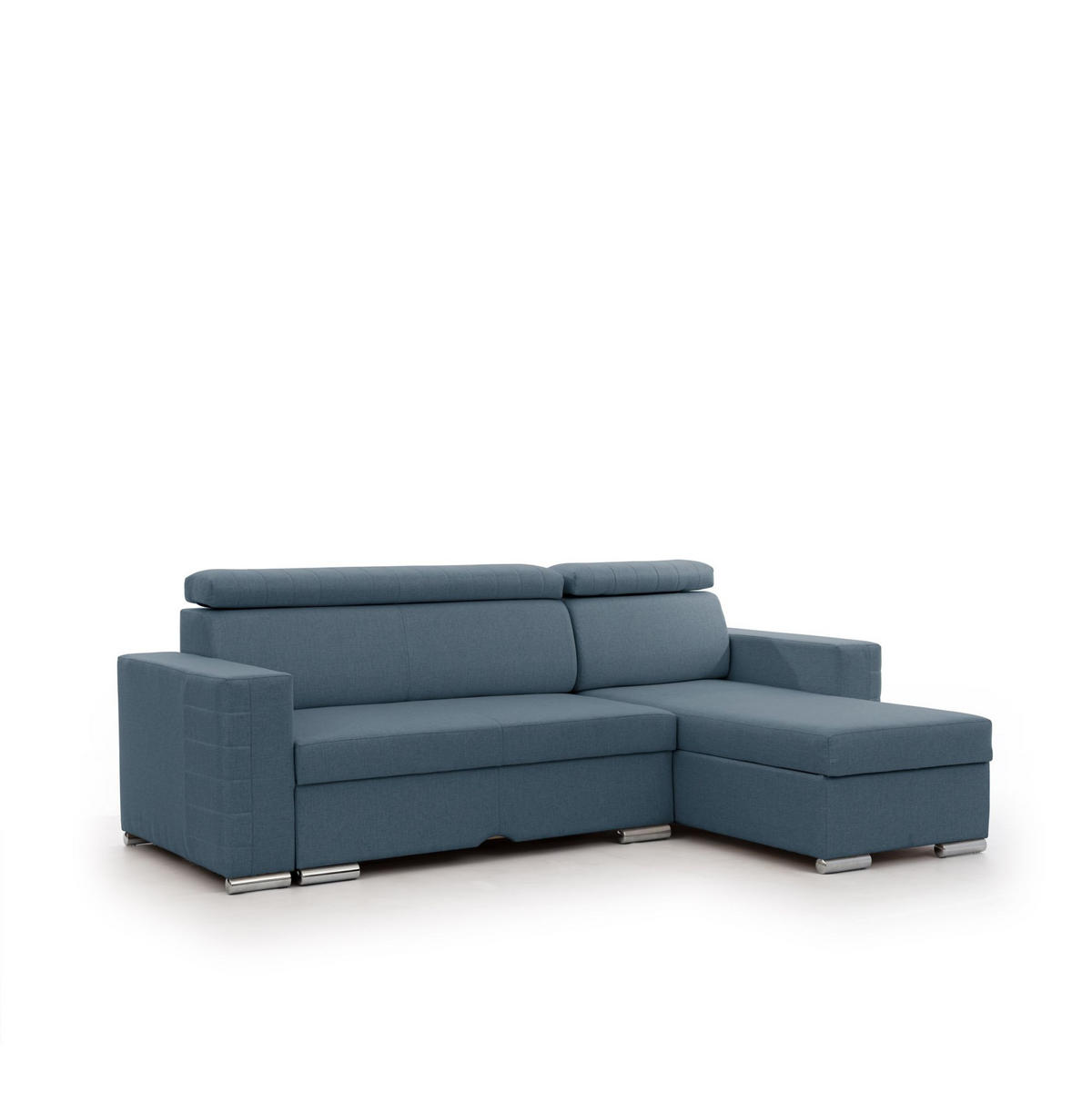 ECKSOFA Canton In Liverpool - Blau, Holzwerkstoff/Textil (260/173cm) - Fun Möbel