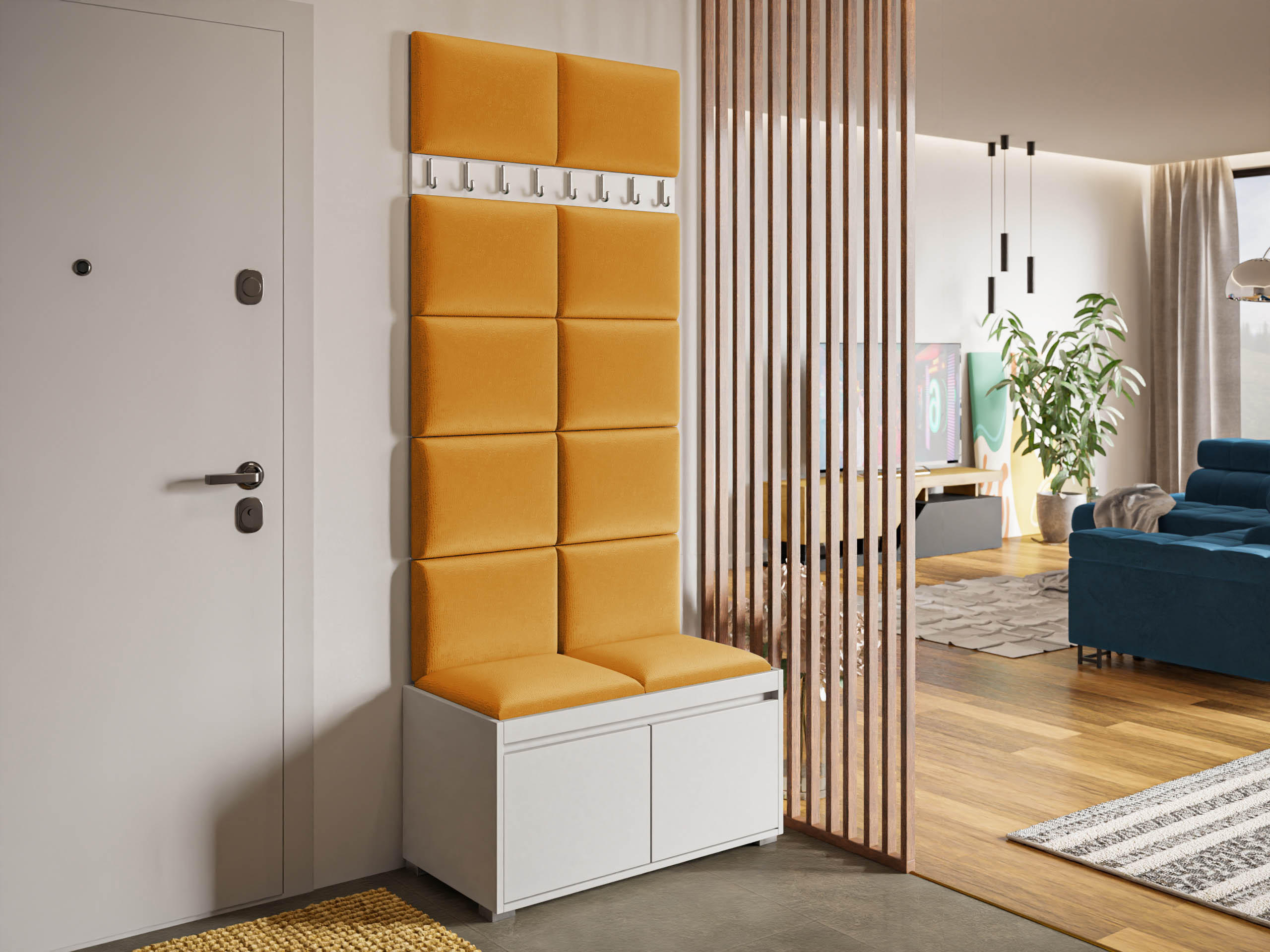 GARDEROBEN-SET Grawis 80 II - Silberfarben/Orange, Holzwerkstoff/Kunststoff (84.5/45/34cm) - MIRJAN24