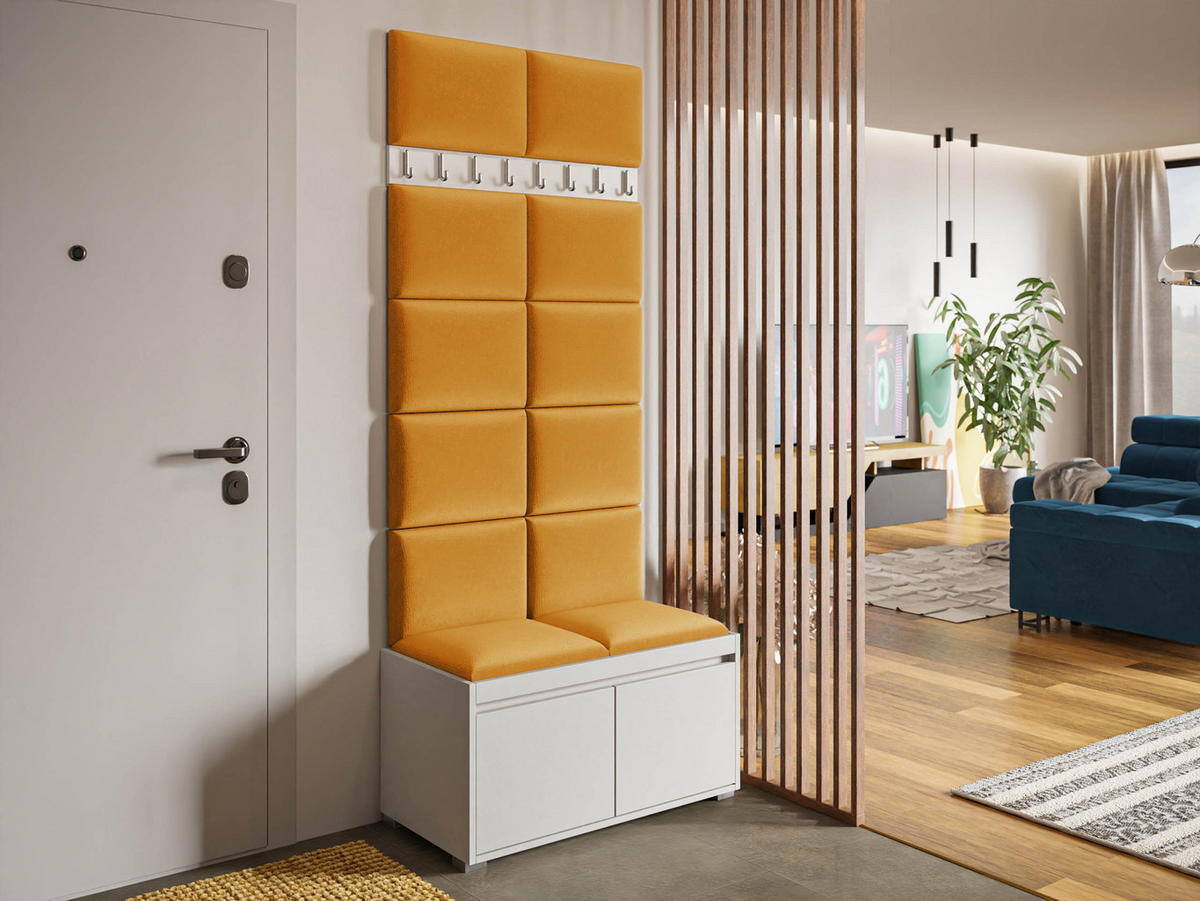 GARDEROBEN-SET Grawis 80 II - Silberfarben/Orange, Holzwerkstoff/Kunststoff (84.5/45/34cm) - MIRJAN24