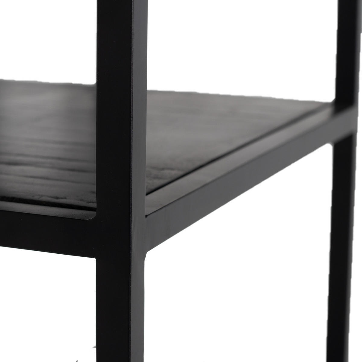 REGAL aus Metall und Holz 75x36x210cm, schwarz - Schwarz, Holz (75/210/36cm) - Giga Meubel