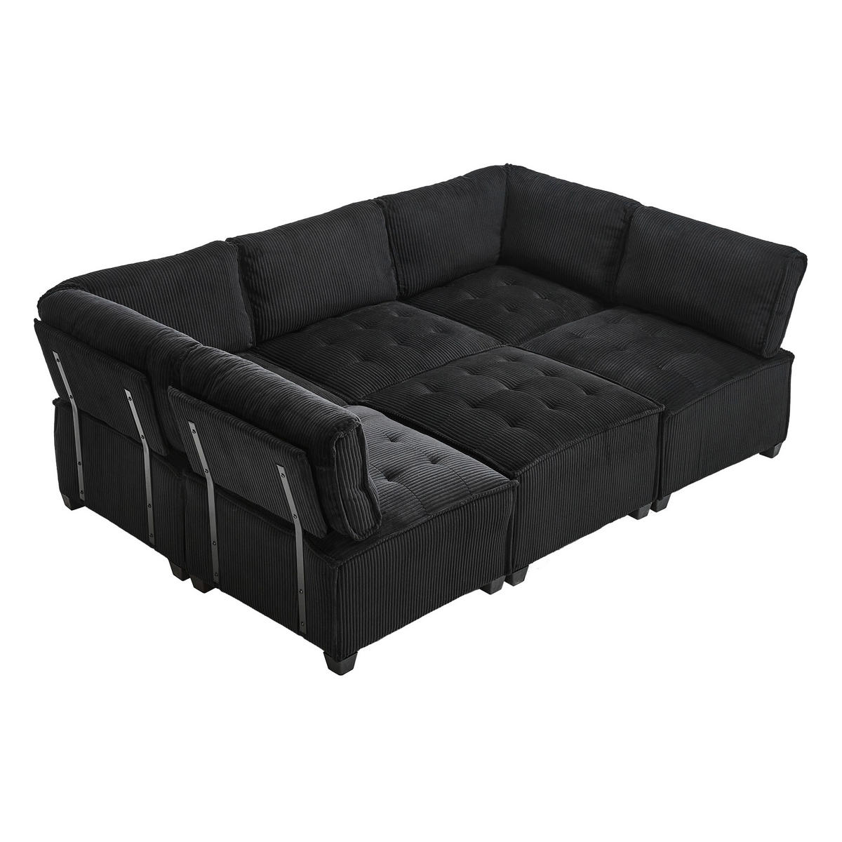 U-SEDACÍ SOUPRAVA 308/154/81,99 cm Černá - černá, textil (154/81.99/308cm)