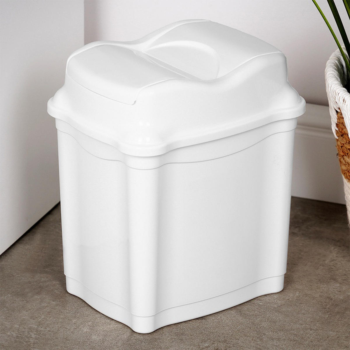 ABFALLEIMER, Kunststoff, weiß, 5 l - Weiß, Kunststoff (18/24/18cm) - Orion 