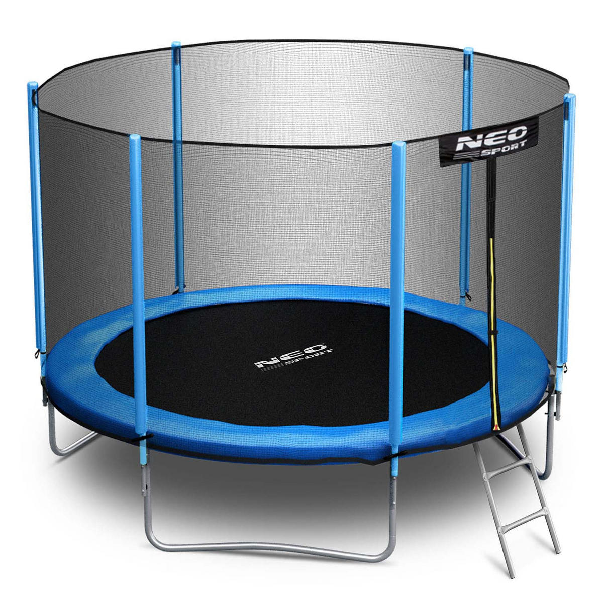 GARTENTRAMPOLIN 10 ft/312 cm mit Außennetz und Leiter - Blau, Metall (312/312cm)