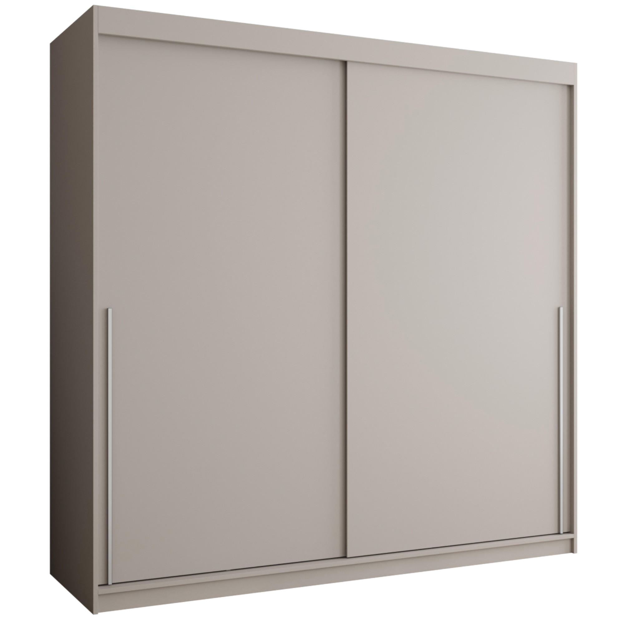 SCHIEBETÜRENSCHRANK 200 cm Breite Kaschmir mit silbernem Griff - Kaschmir/Silberfarben, Holzwerkstoff (200/200/62cm) - Home Collective