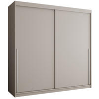 SCHIEBETÜRENSCHRANK 200 cm Breite Kaschmir mit silbernem Griff - Kaschmir/Silberfarben, Holzwerkstoff (200/200/62cm) - Home Collective