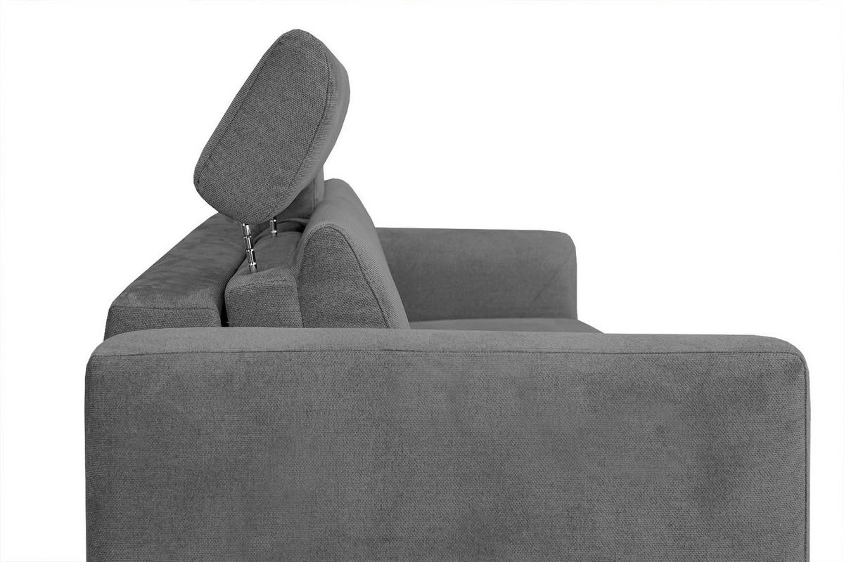 SOFA MEZO 3-Sitzer mit Schlaffunktion, grau - Schwarz/Grau, Holz/Textil (232/90/107cm) - Courtois Laville