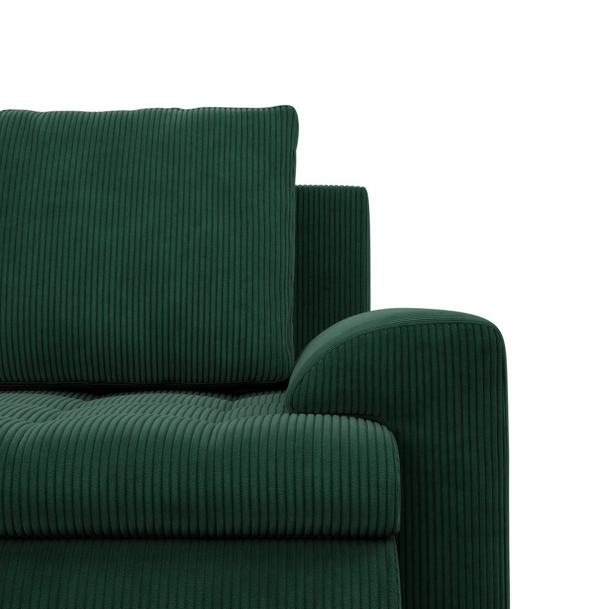 ECKSOFA RECHTS MIT SCHLAFFUNKTION FORESTA, Cord - Dunkelgrün - Dunkelgrün, Textil (230/159cm) - Mebligo