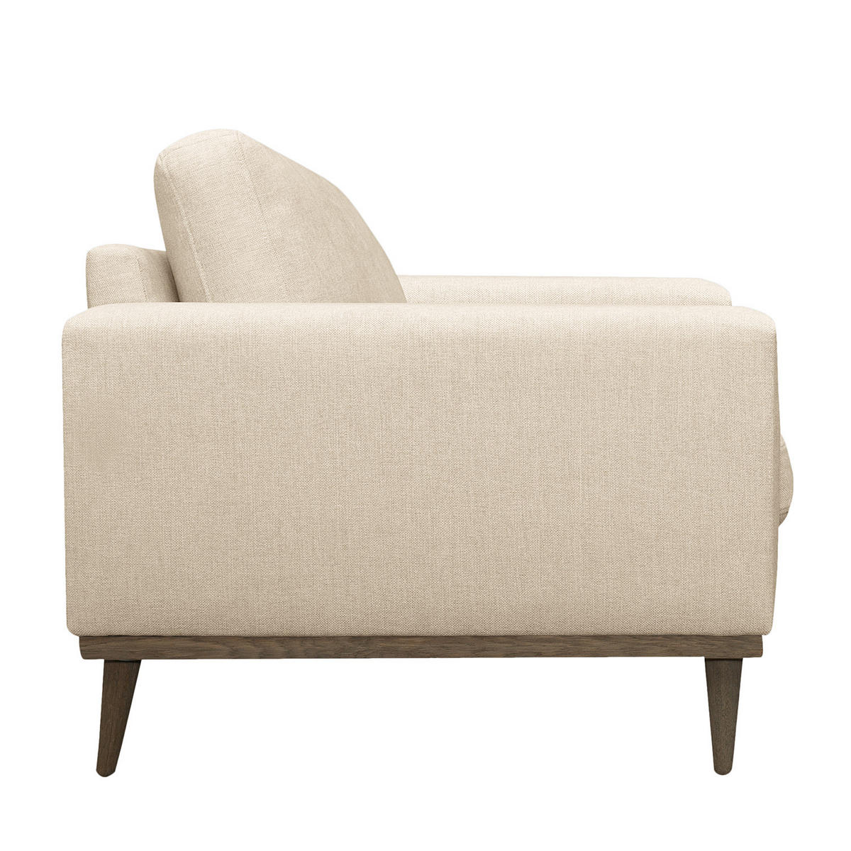 SESSEL - Eichefarben/Creme, Eichenholz/Textil (122/81/88cm) - home24