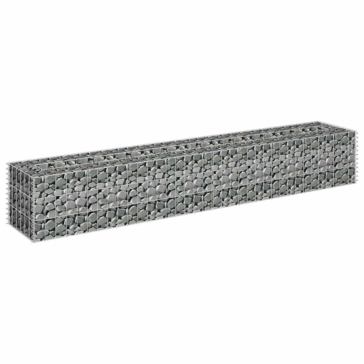 HOCHBEET aus Gabionen ROON aus Stahl 180x30x30 cm - Silberfarben, Metall (180/30/30cm) - DELUKE