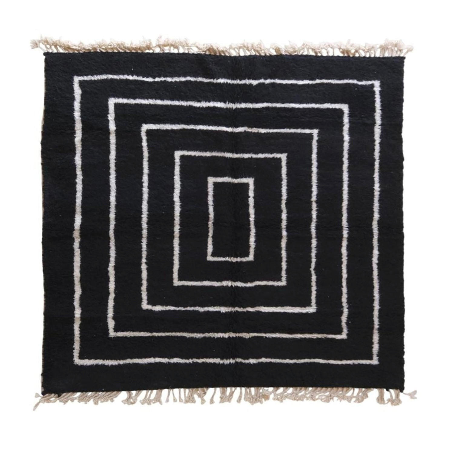 BERBERTEPPICH aus Marokko aus reiner Wolle 200x 300 cm - Schwarz, Naturmaterialien (200/300cm) - AFK Living