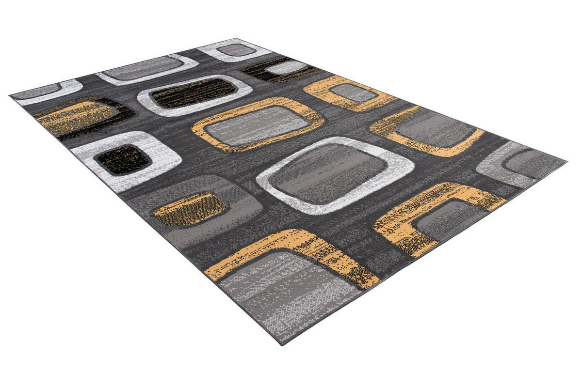 TEPPICH MAYA Gelb Meliert Figuren 200/300 cm - Gelb, Textil (200/300cm) - Tapiso