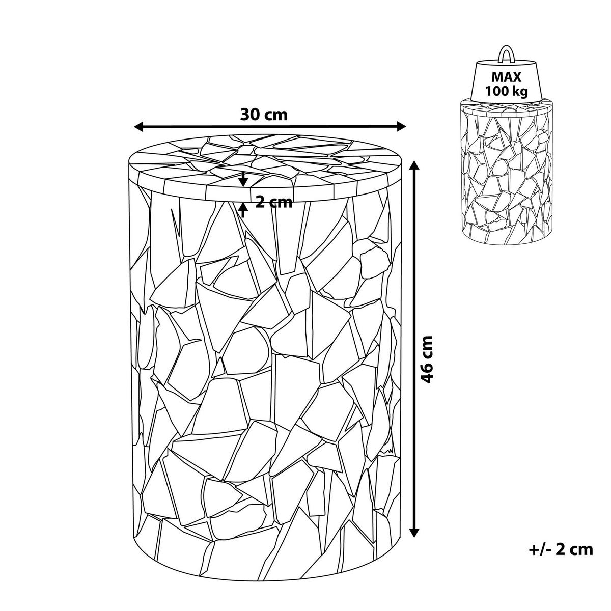BEISTELLTISCH Teakholz braun 30 cm Dawson - Dunkelbraun, Holz (30/30/46cm) - Beliani