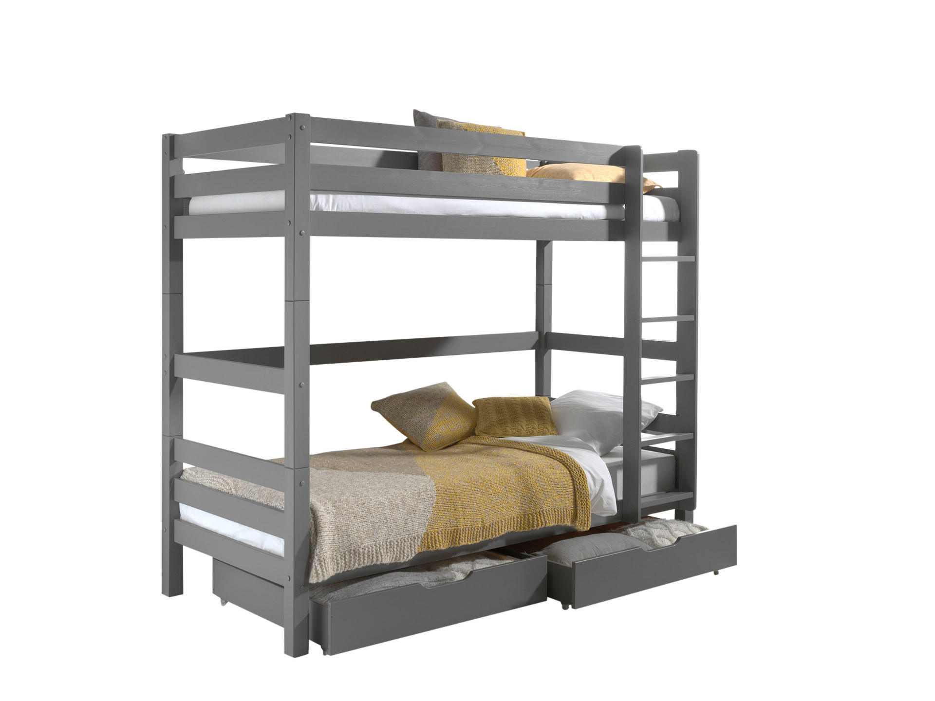 ETAGENBETT PINO Grau 106x210x182 cm - Grau, Holz - FURNLUX