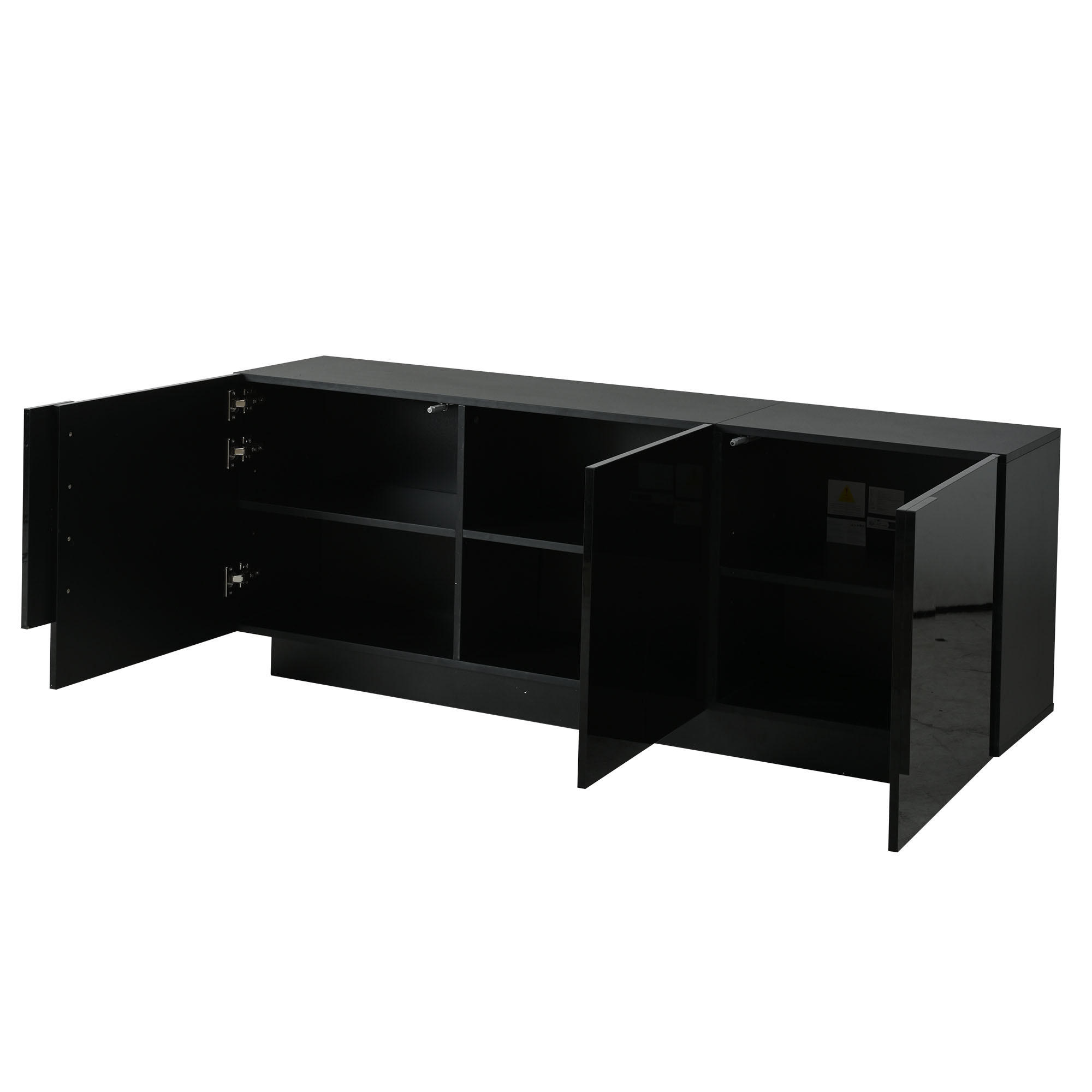 Evryae Sideboard Schwarz 160x60x35 cm