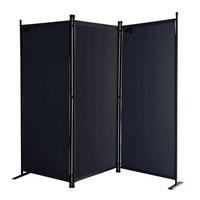 PARAVENT 3-tlg. 170x165 cm Schwarz - Schwarz, Metall (170/165cm) - QUICK STAR