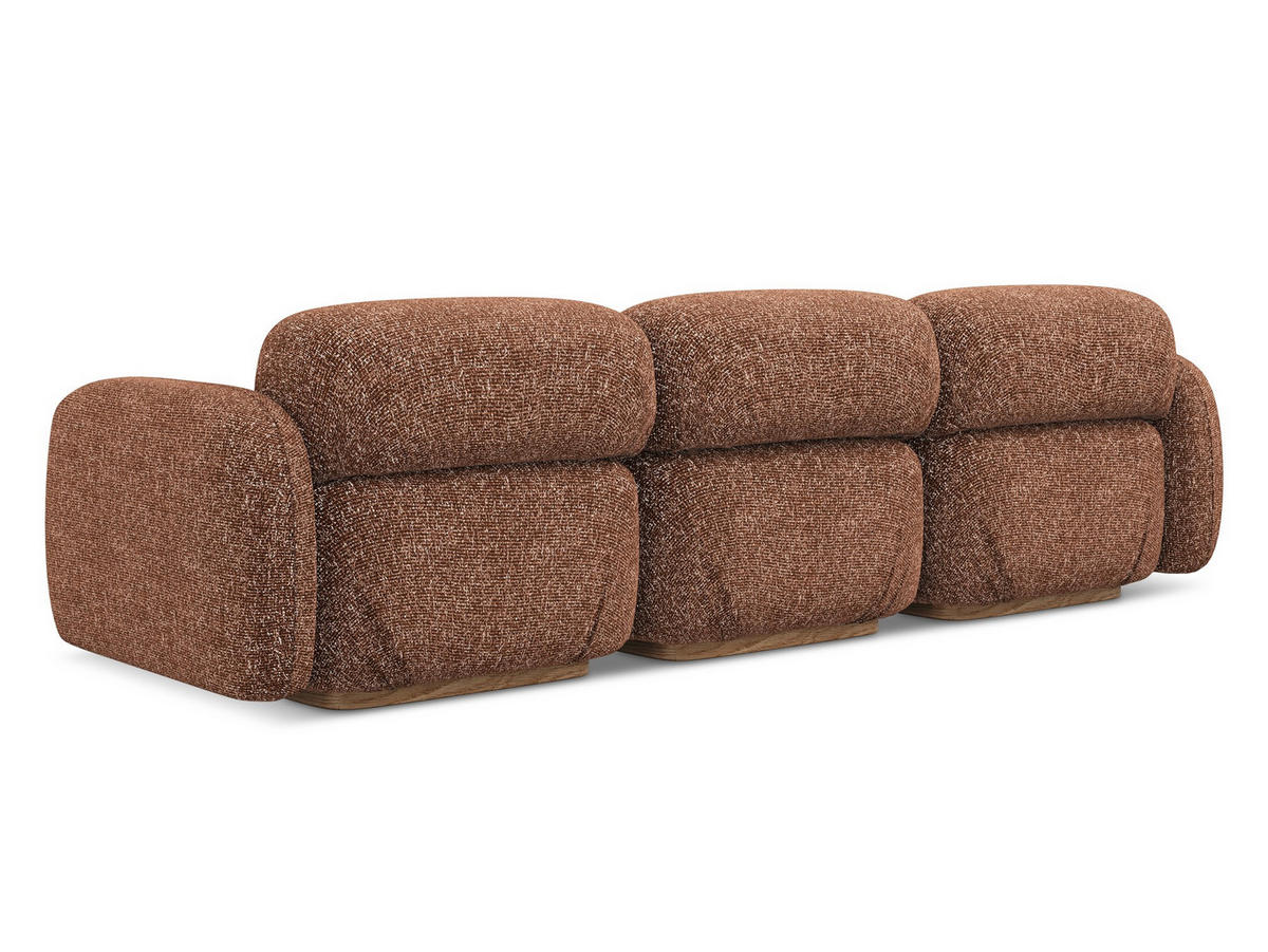 4-SITZER-SOFA Strukturstoff Stoff Orange - Terra cotta/Orange, Holz/Textil (270/73/95cm) - Makamii