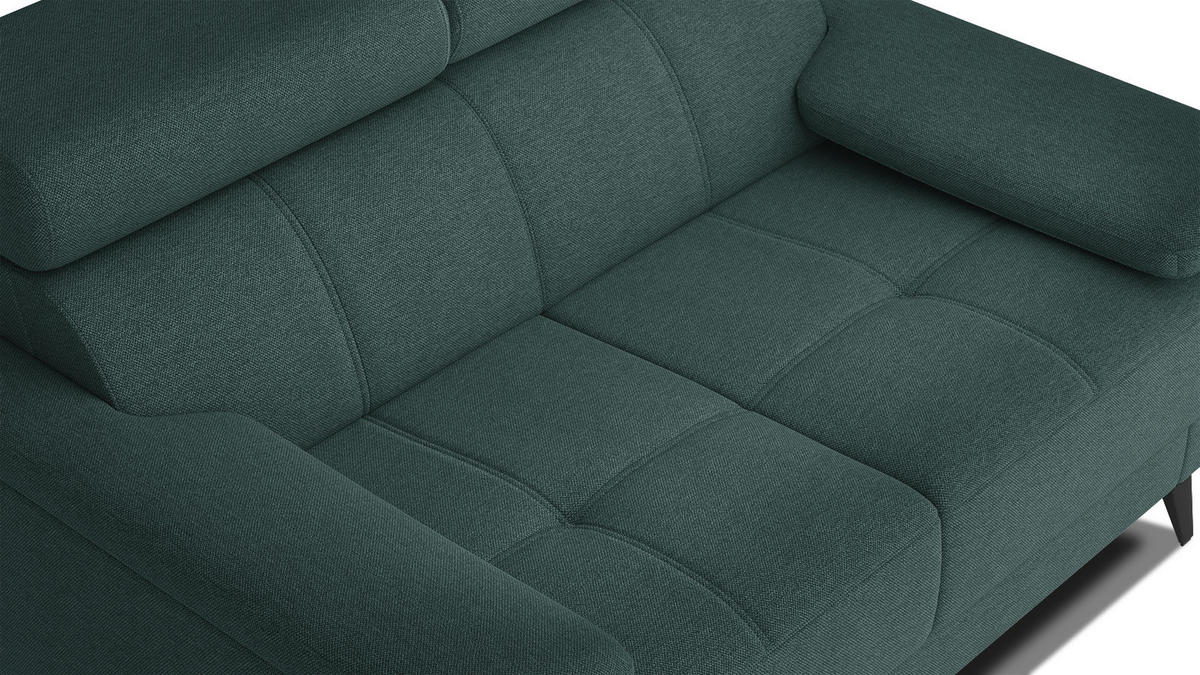 SOFA TAUNUS 2-Sitzer, smaragdgrün - Smaragdgrün/Schwarz, Holzwerkstoff/Textil (141/80/102cm) - Courtois Laville