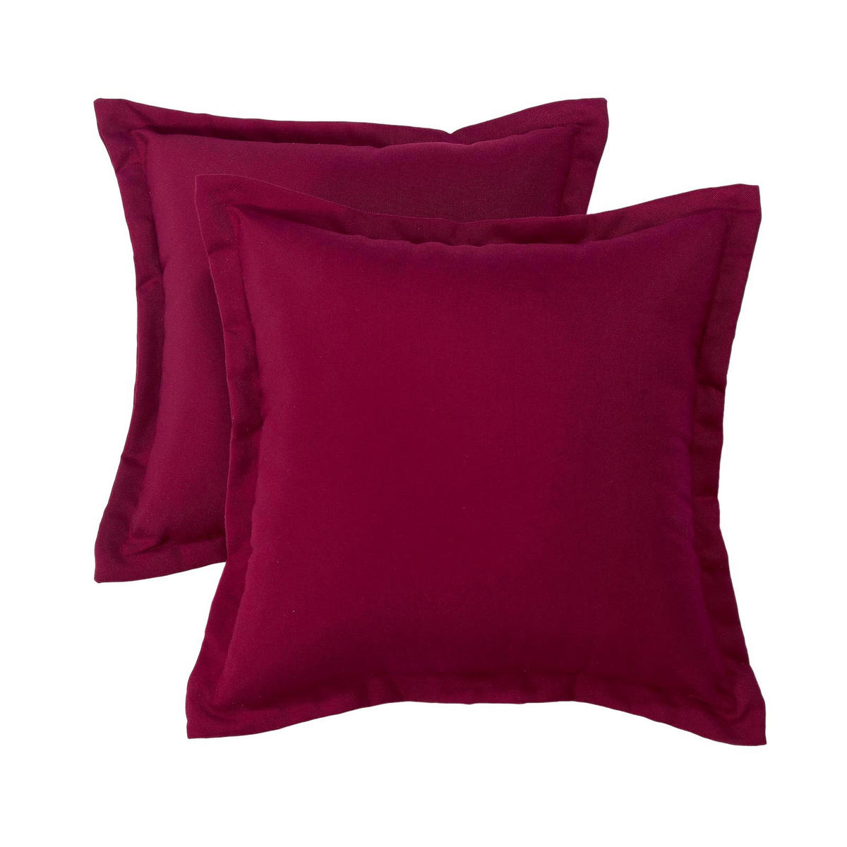 OUTDOOR-KISSEN 2er-Set bordeaux 45/45 cm - Bordeaux, Textil (45/45cm) - Homescapes