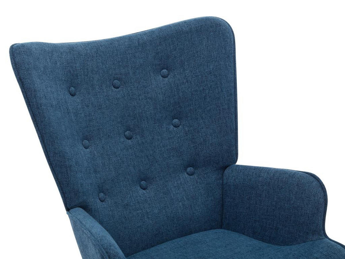 SCHAUKELSESSEL - melierter Stoff - Blau - ELMINA II - Blau, Textil (68/91/86cm) - Vente-Unique