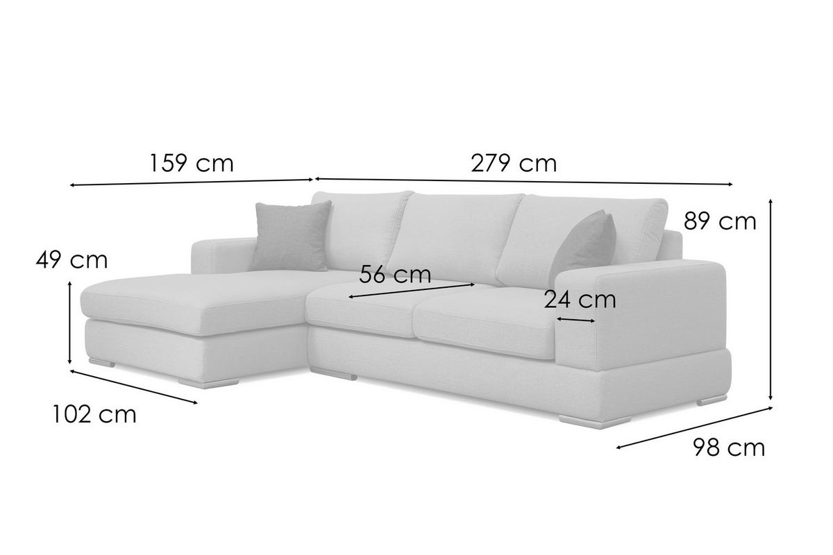 ECKSOFA OTTO 4-Sitzer, bordeaux - Bordeaux, Holzwerkstoff/Textil (159/279cm) - Courtois Laville