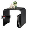 BEISTELLTISCH MIT MAGAZINHALTER Acryl schwarzmatt - Schwarz, Kunststoff (30/38.5/35.5cm) - eluno