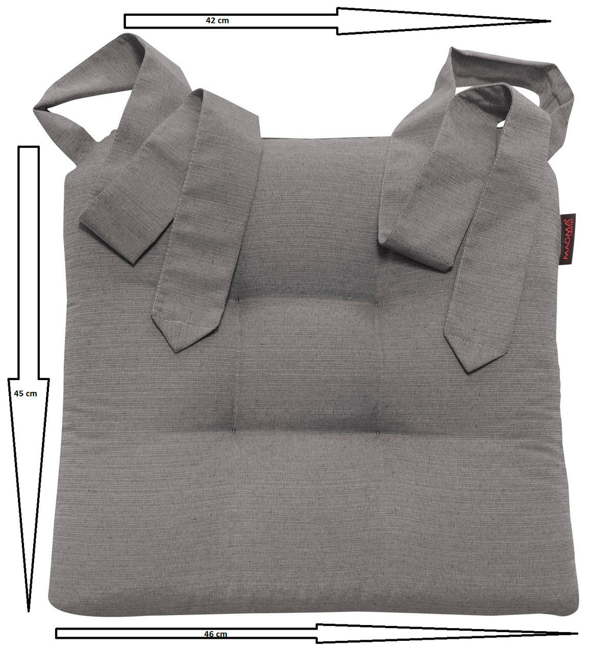 STUHLKISSEN Fino mit Schleifenband 2er Set grau - Grau, Textil (46/42/7cm) - Magma Heimtexx