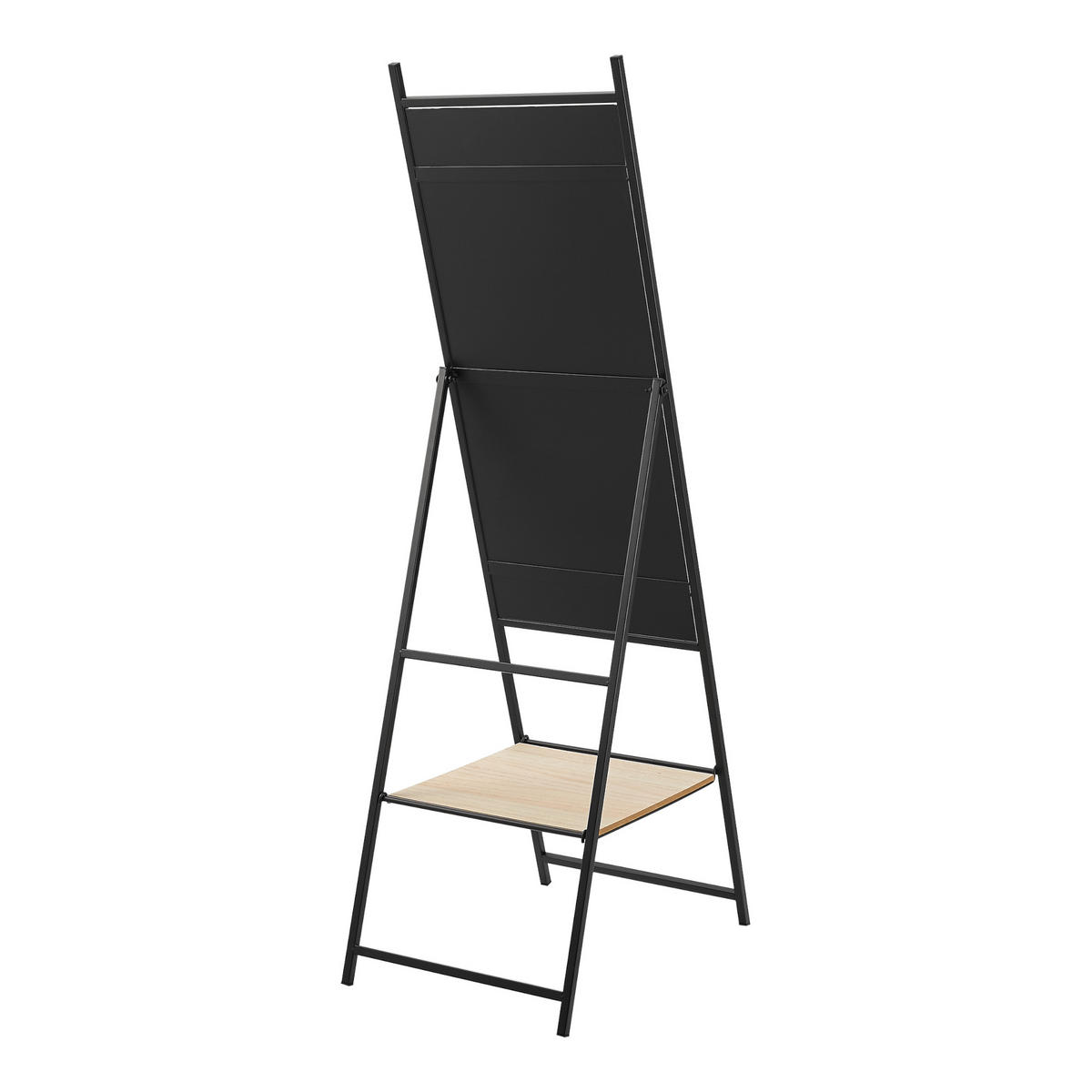 STANDSPIEGEL Chamois mit 1 Ablage - Eichefarben, Glas/Metall (40/150/90cm) - [en.casa]