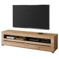 TV-LOWBOARD Eiche Evoke, TV Unterteil 180 cm mit Soft-Close - Eichefarben/Schwarz, Holzwerkstoff/Kunststoff (180/47/42cm) - Furn.Design