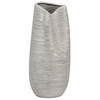DEKOVASE Steinzeug silber Derbe - Silberfarben, Stein (32cm) - Beliani