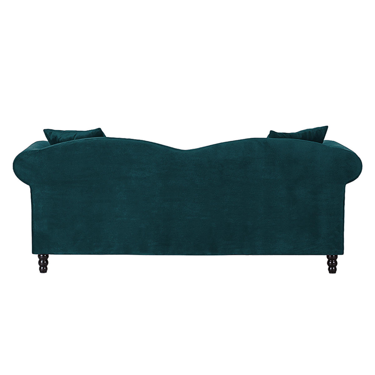 3-SITZER SOFA - Samt - Petrol/Schwarz, Buchenholz/Textil (213/84/79cm) - home24