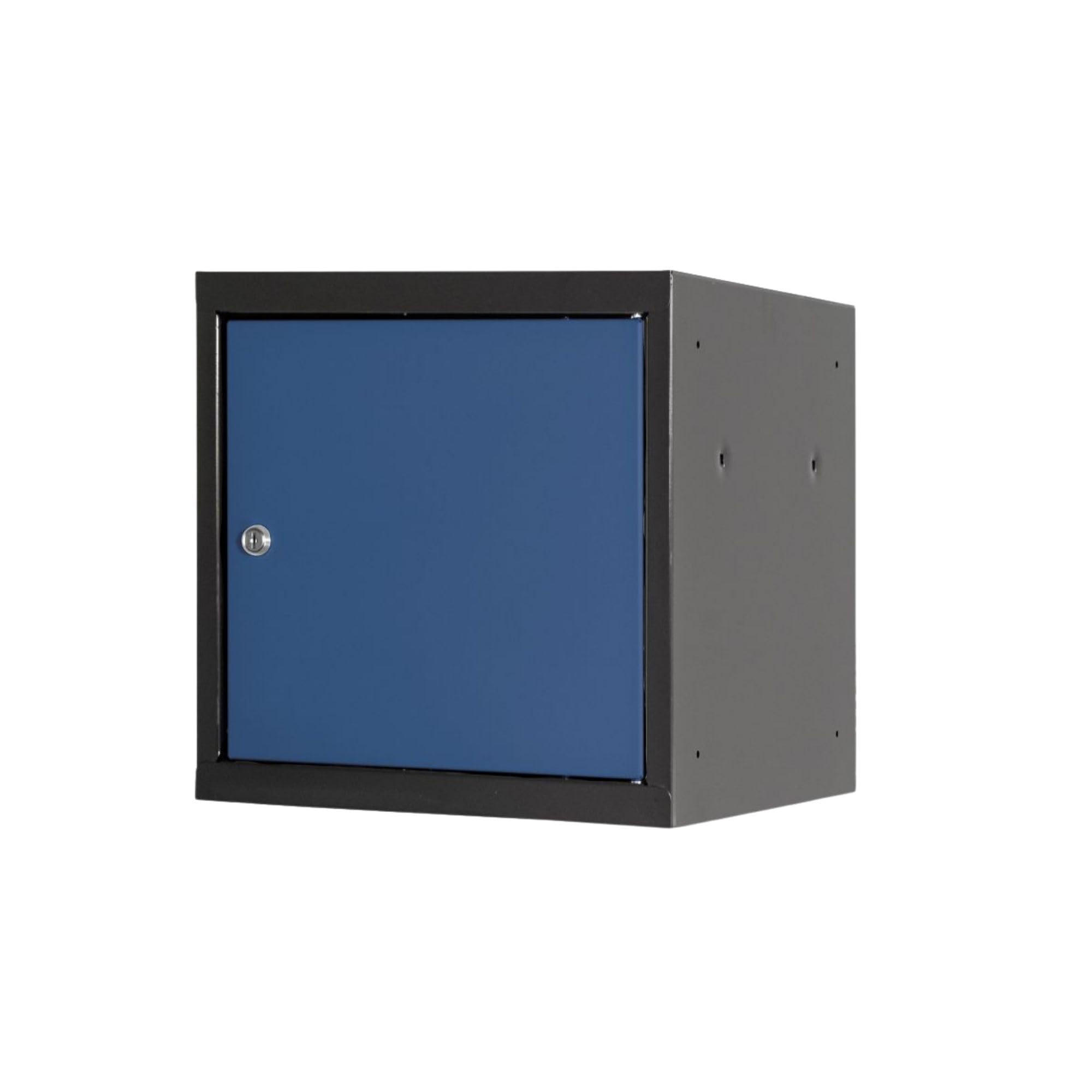 SCHLIESSFACHWÜRFEL Blocky mit Zylinderschloss + 2 Schlüssel 40x40x40cm Anthrazit/Enzianblau - Anthrazit/Dunkelblau, Metall (40/40/40cm) - PROREGAL