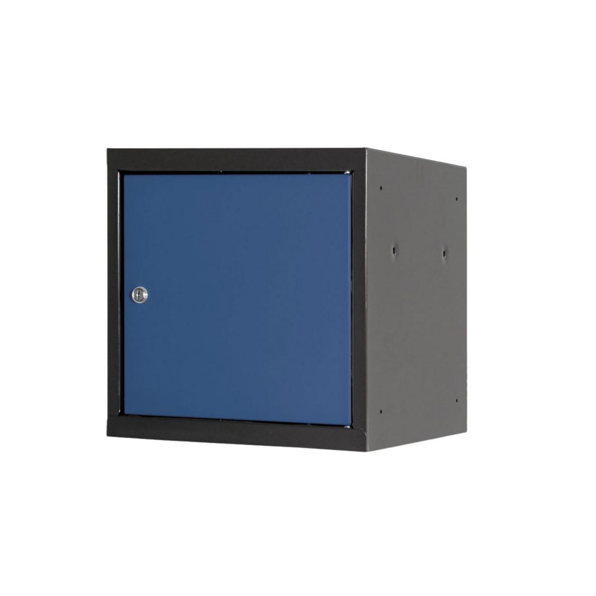 SCHLIESSFACHWÜRFEL Blocky mit Zylinderschloss + 2 Schlüssel 40x40x40cm Anthrazit/Enzianblau - Anthrazit/Dunkelblau, Metall (40/40/40cm) - PROREGAL