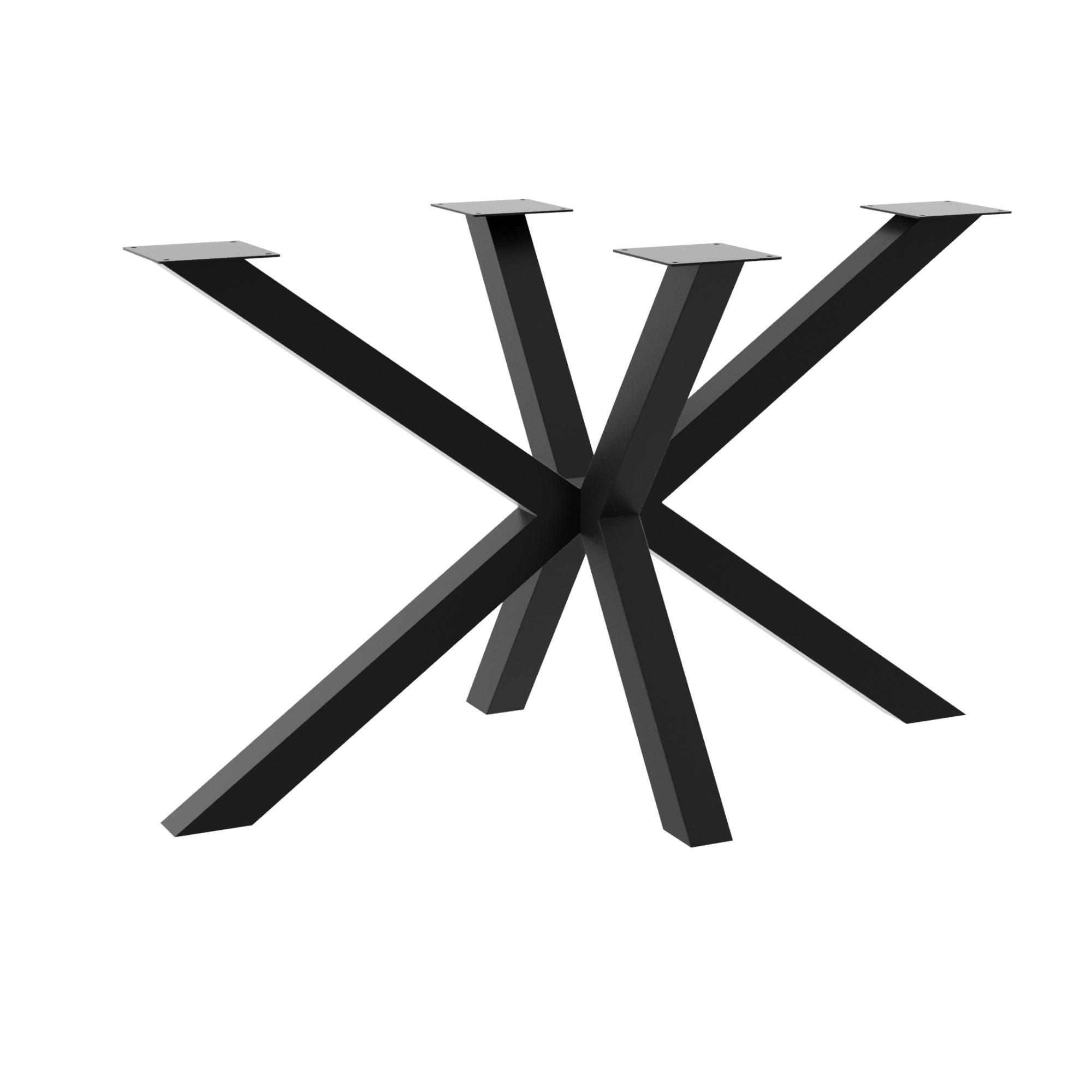 TISCHBEINE Acamar Metall Schwarz 140/70/72 cm - Schwarz, Metall (70/72/140cm) - Metalo Pro