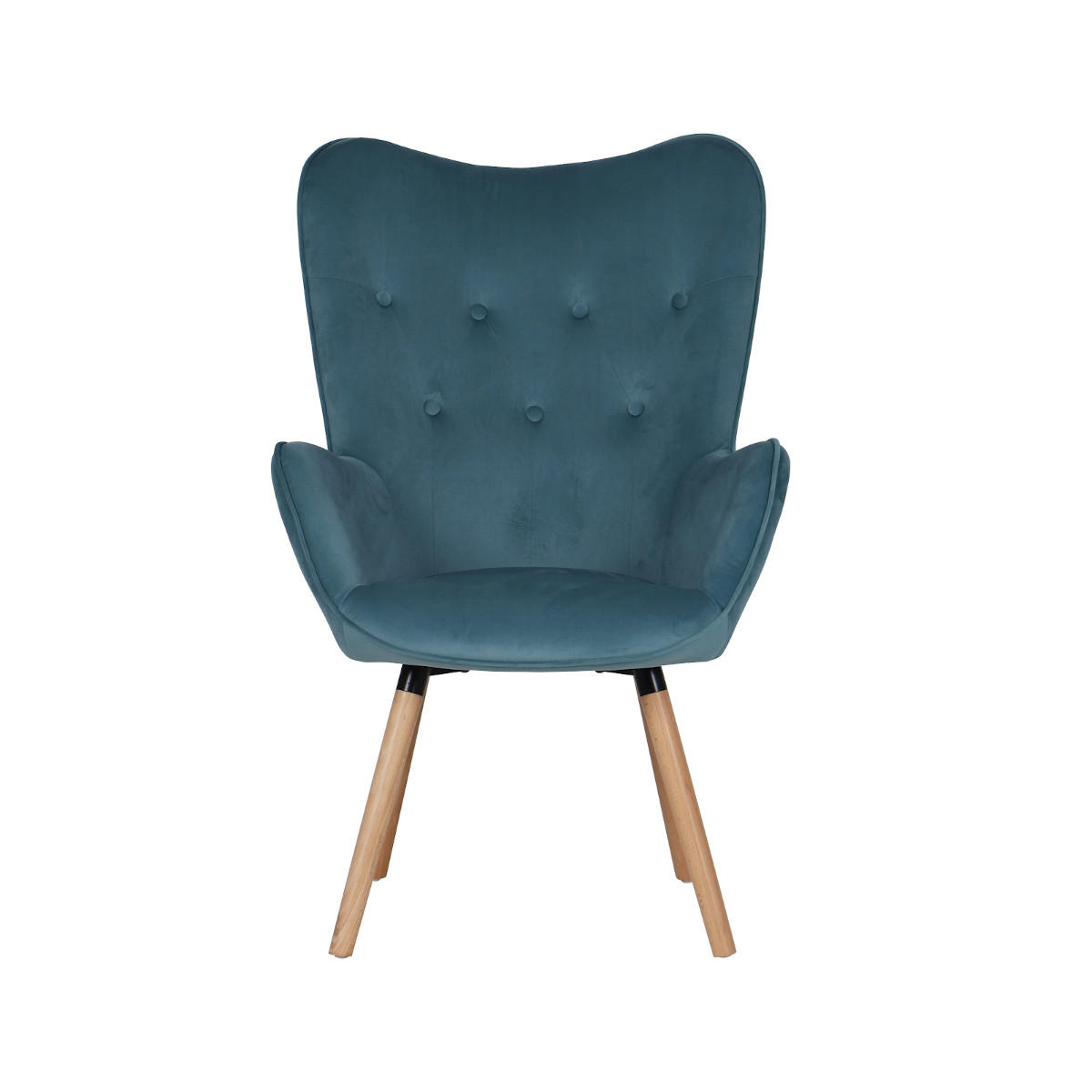 OHRENSESSEL CLEO Samt Petrol - Blau/Petrol, Textil (61/107/70cm) - SVITA