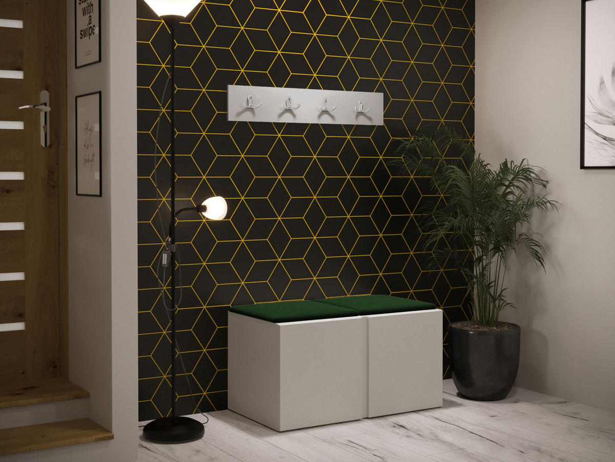 MOBILIER PENTRU HOL Orion VI - cașmir/verde, material plastic/compozit lemnos (84/42/46cm) - MIRJAN24