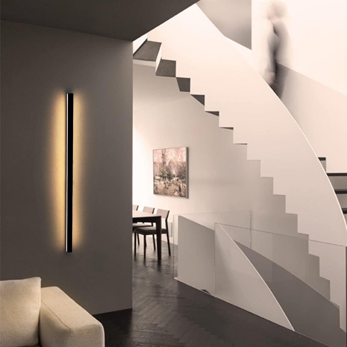 NÁSTĚNNÉ LED svítidlo Yarus 2,5/3,8/80 cm (sada 2 ks) - černá, kov (3.8/80/2.5cm) - Nettlife