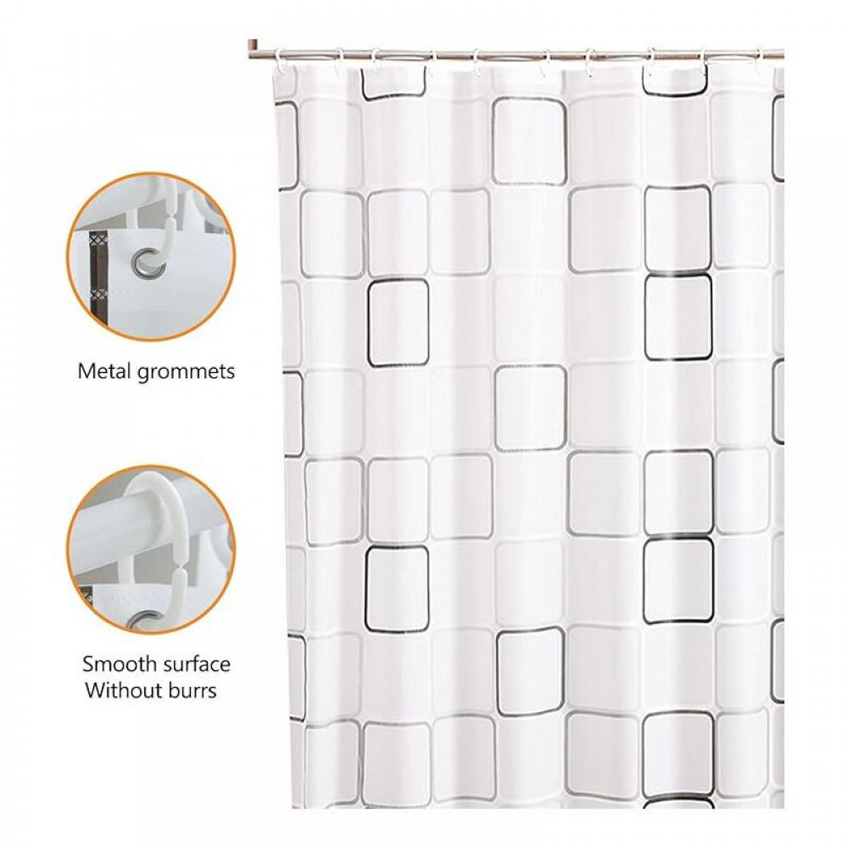 DUSCHVORHANG Polyester schimmelresistent wasserdicht waschbar antibakteriell schnell trocknend für Badewannen und Badezimmer - Weiß, Kunststoff (180/180cm) - MCBOSON