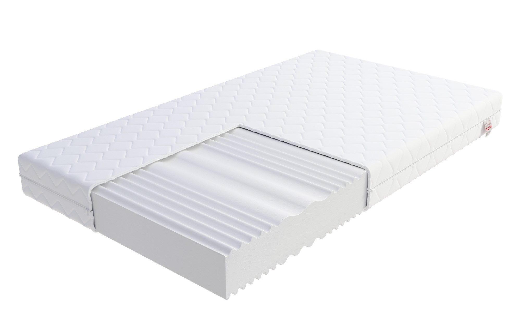 KALTSCHAUMMATRATZE COMFORTDUOMAX H3 - Weiß, Textil