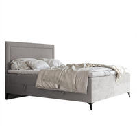 BOXBETT NERO 160/200 cm mit Matratze und Topper, Grau - Schwarz/Grau, Holzwerkstoff/Textil (160/200cm) - Idohome