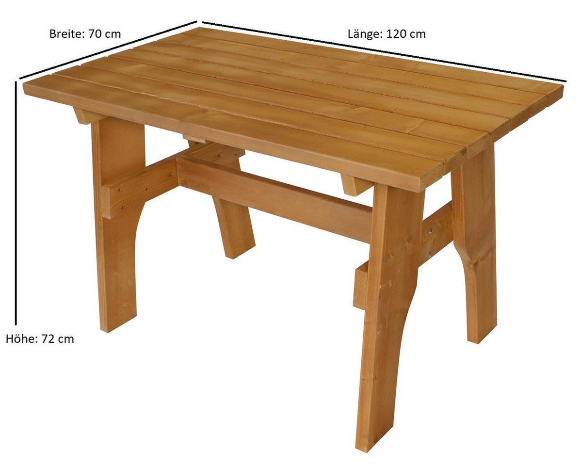 GARTEN-GARNITUR Drieburg 120cm aus Kiefer massiv 3tlg. - Braun, Holz - TPFGarden